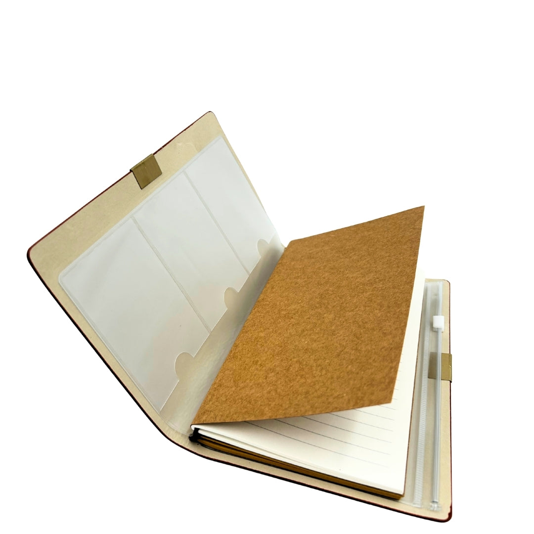 Leather Traveler's Notebook Organizer Business Card Holder Case – EE7