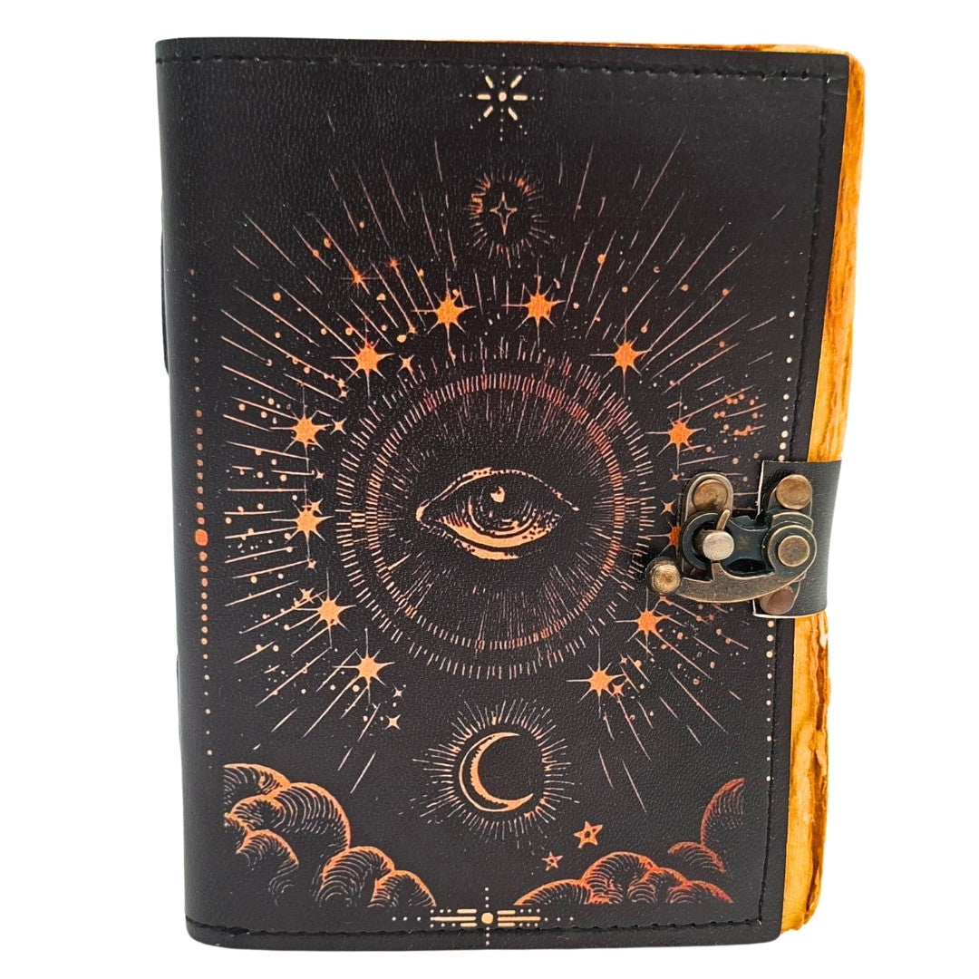 Retro Leather Notebook All-Seeing Eye - 200 Pages - Goat Leather - AH19