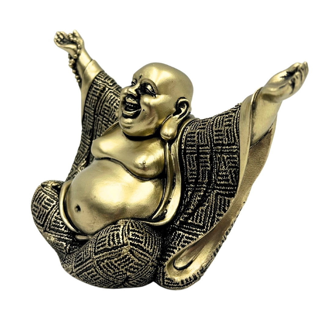 Figurka Buddhy – veselý Buddha – zlatá dekorace - 4406FJH