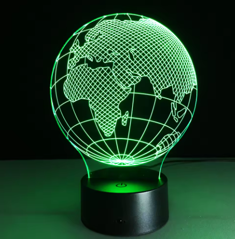 LED lampička - Glóbus - 7 různých barev - USB - P108