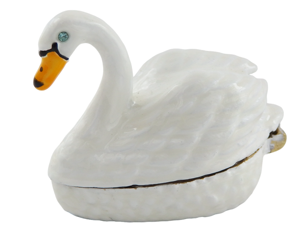 Výjimečná kovová dárková krabička – Labuť - B0736-02