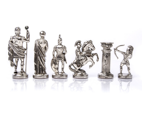 Large Exclusive Brass Chess Set – Gold and Silver - Archers 44x44cm – S10BGS