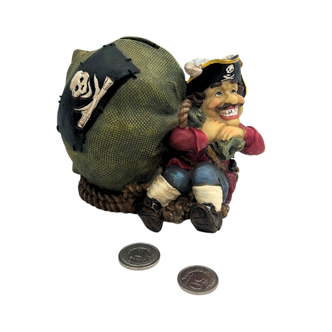 Dekorativní pokladnička pirát s pokladem 14 cm - CE03852