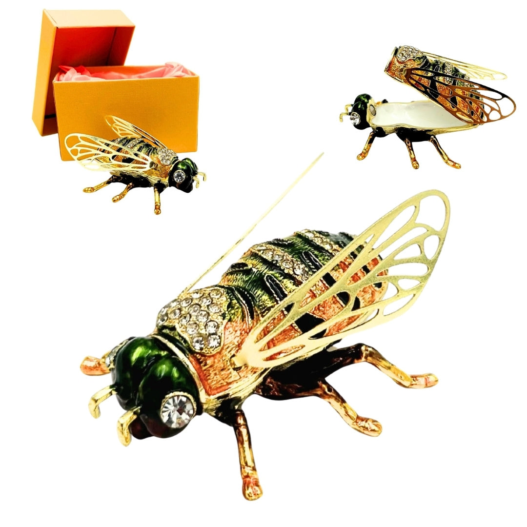 Exclusive Jewelry Trinket Box Decorated with Crystals – Bee – HX542