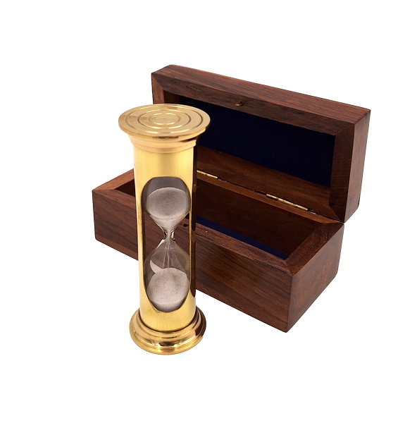 Sand hourglass in a wooden box, 3 minutes - ROUND STP99