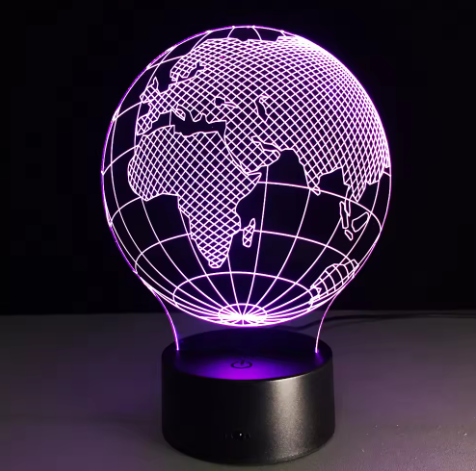 LED lampička - Glóbus - 7 různých barev - USB - P108