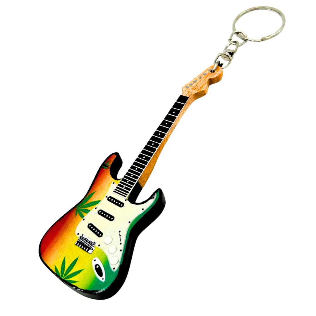 Přívěsek na klíče kytara ve stylu Bob Marley reggae gadget - EGK-0641