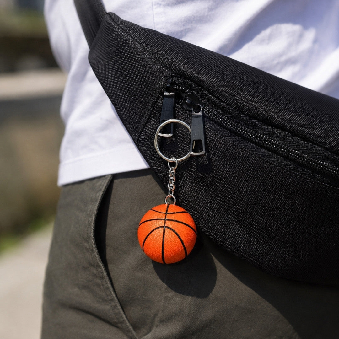 Sportovní přívěsek na klíče basketbalový míč – dárek pro basketbalistu - BBK-001