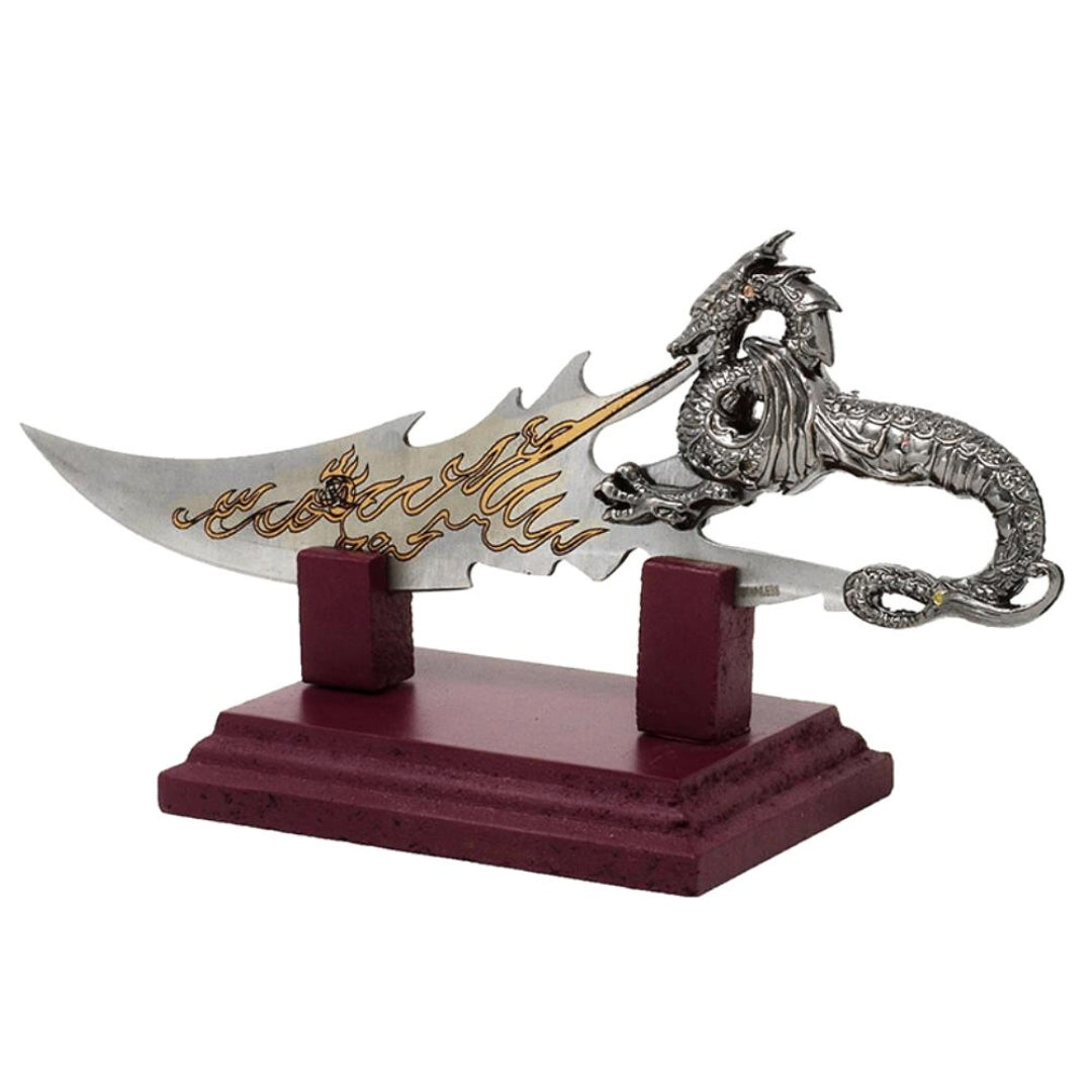 Decorative dagger dragon on stand 19 cm - fantasy - stainless steel – SW-185