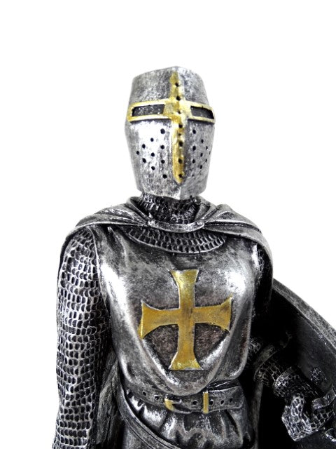 Figurină de cavaler cruciat 30cm cu gravură