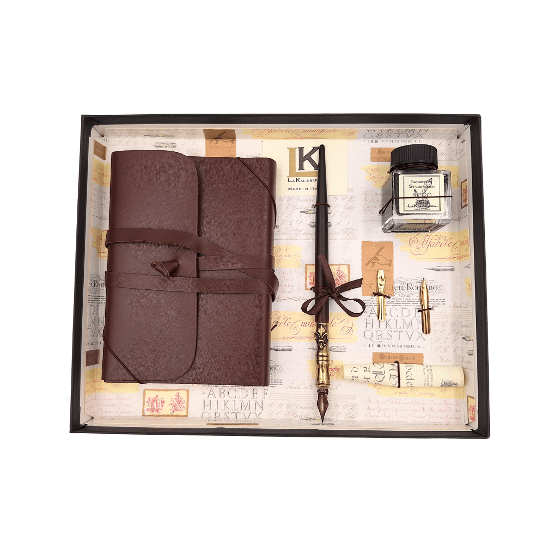Exclusive Calligraphy Set with Notebook - Pen + 3 Nibs + Inkwell - 5006