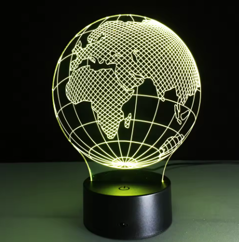 LED lampička - Glóbus - 7 různých barev - USB - P108