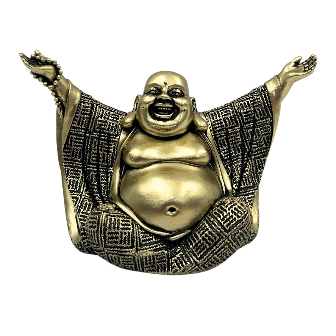 Figurka Buddhy – veselý Buddha – zlatá dekorace - 4406FJH