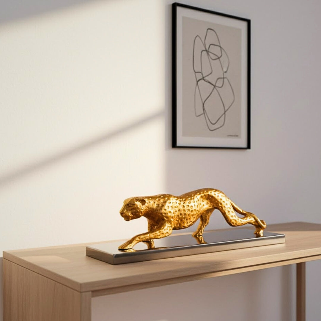 Elegant Decorative Gold Leopard Figure 42cm Glamour Loft Gift