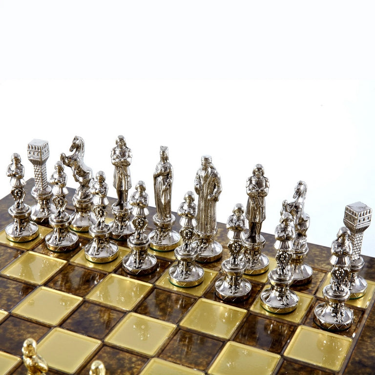 Large Exclusive Chess Set – 36x36 cm – Gold and Silver - Renaissance S9BRGS