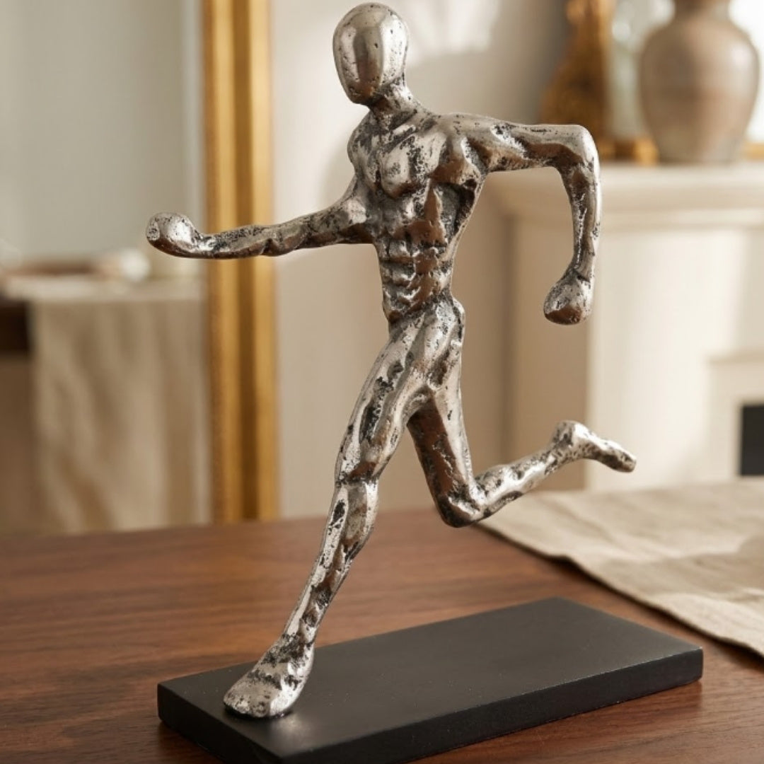 Metal Runner Statuette with Engraving