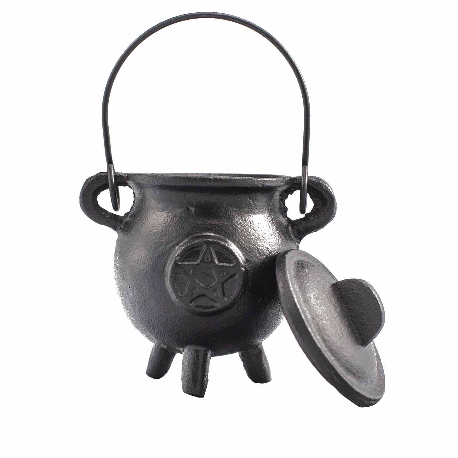 Rituální železný kotlík s pentagonem 6,5x13 cm
