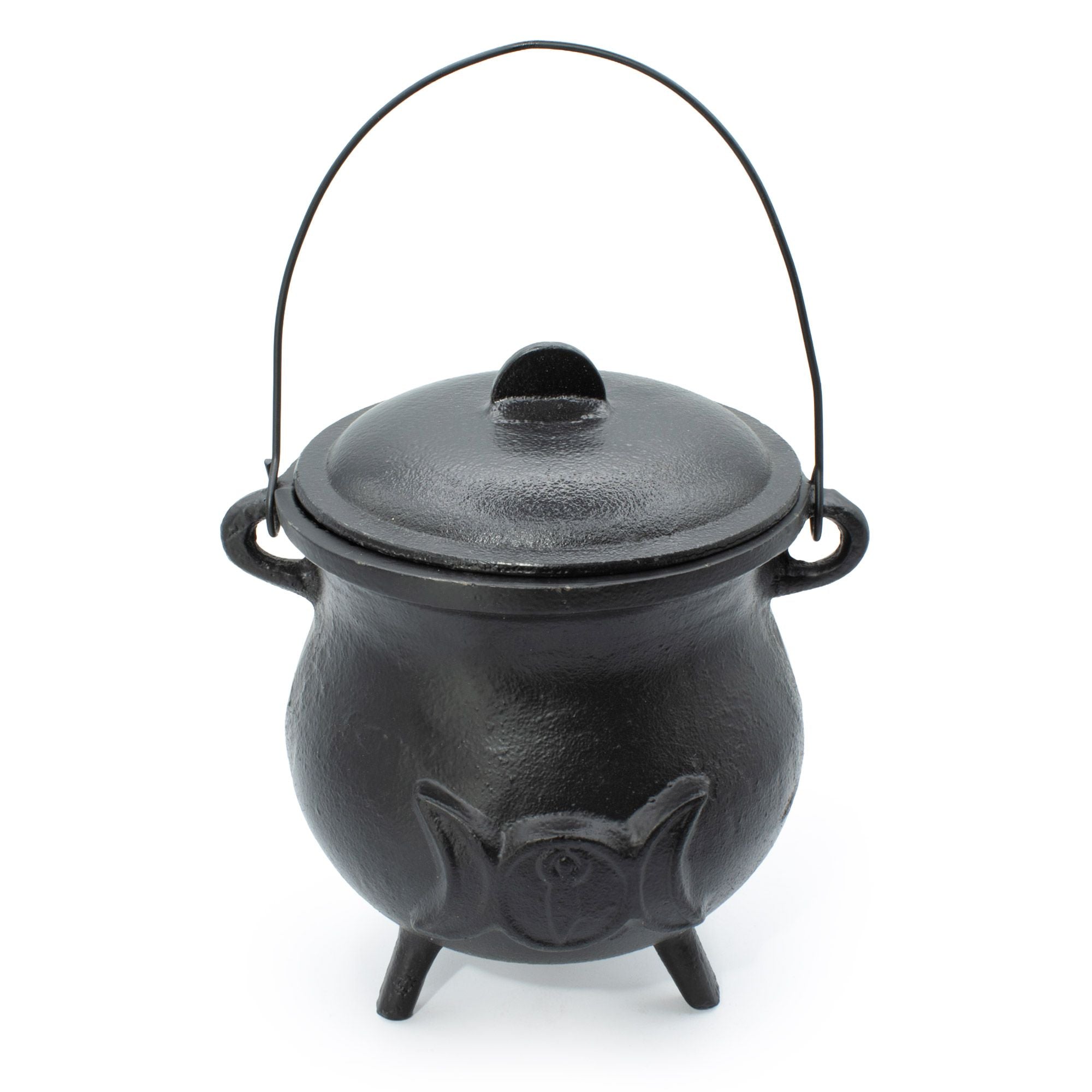Huge Cast Iron Cauldron with Triple Moon 23x18 cm