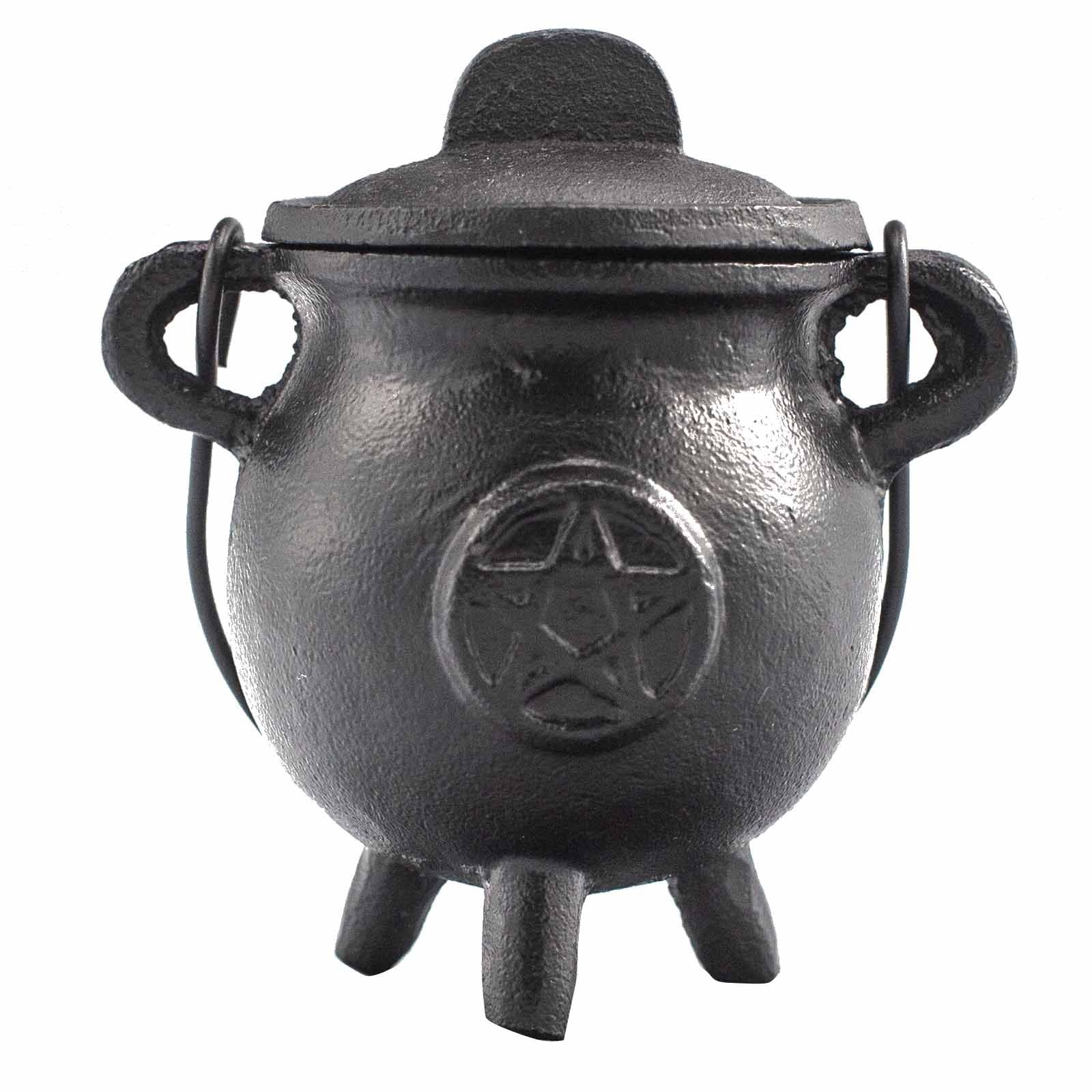 Rituální železný kotlík s pentagonem 6,5x13 cm