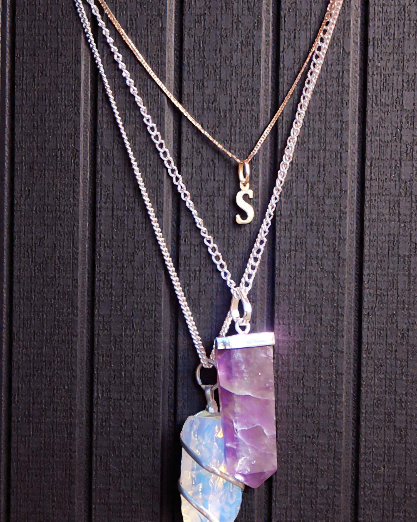 Crystal Ray – Flat Pendant Made of Rock Crystal in Crystal Cut