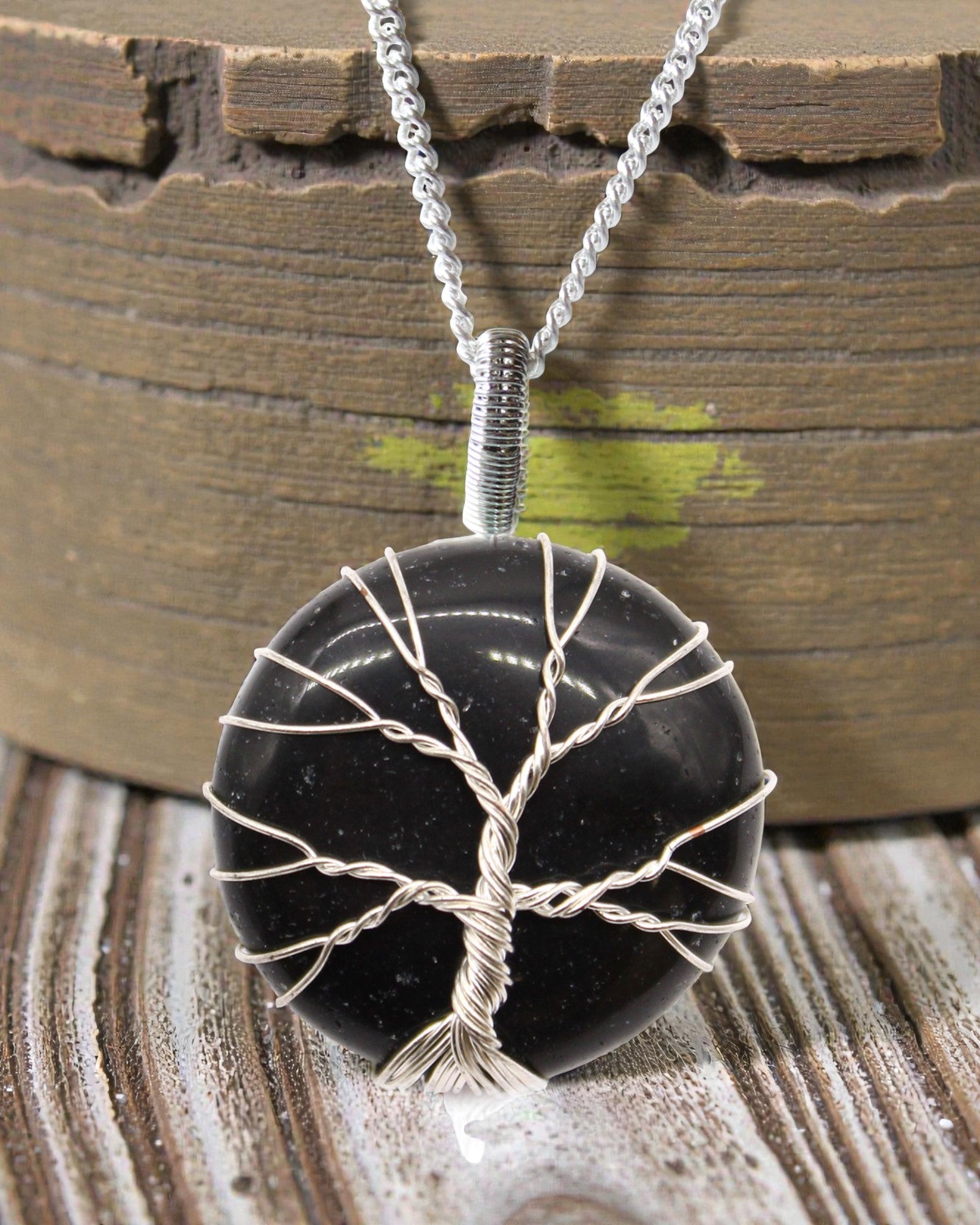 Tree of Life Gem Necklace - Black Onyx