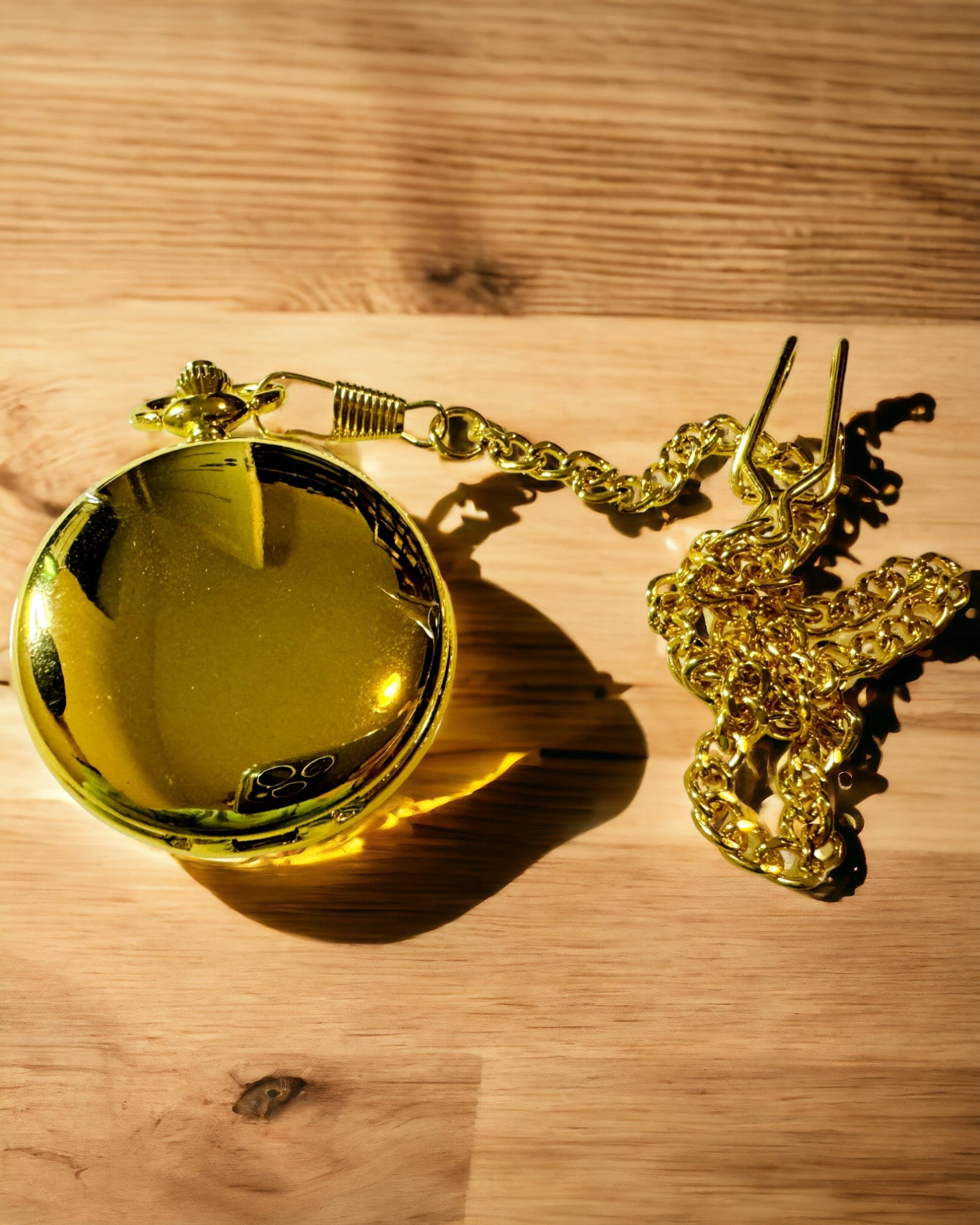 Klasisks kabatas mehāniskais pulkstenis ar dubultu vāku, manuāls, zelta krāsā, ar gravējumu