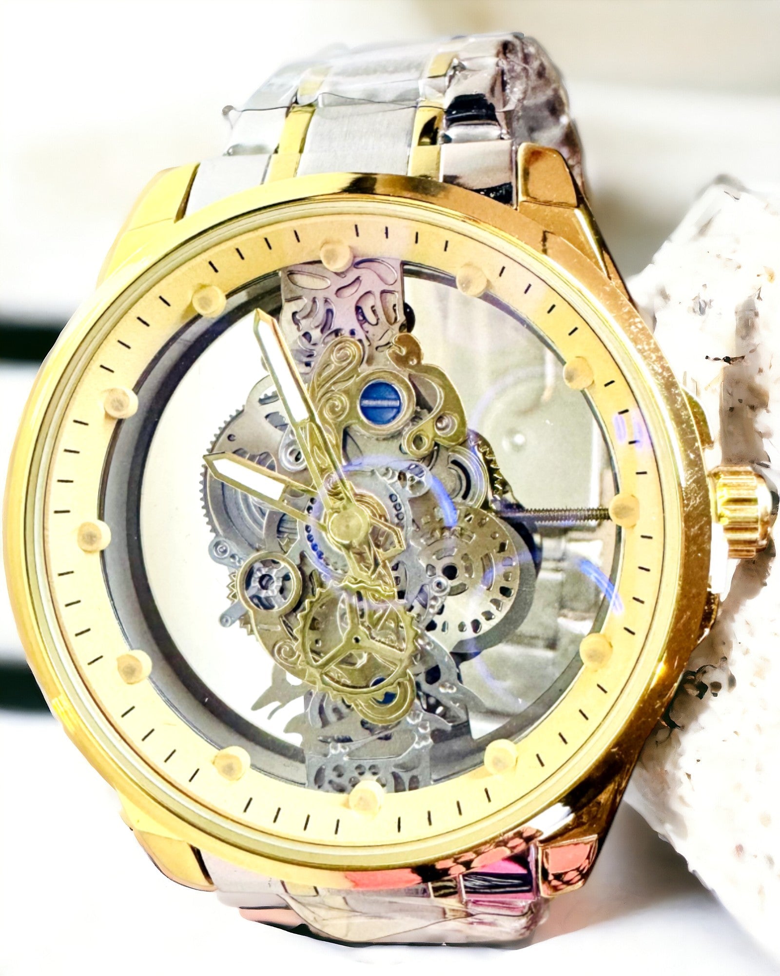 Pánské Křemenné Hodinky "Vision Sport" – Oboustranně Průhledné s Hliníkem