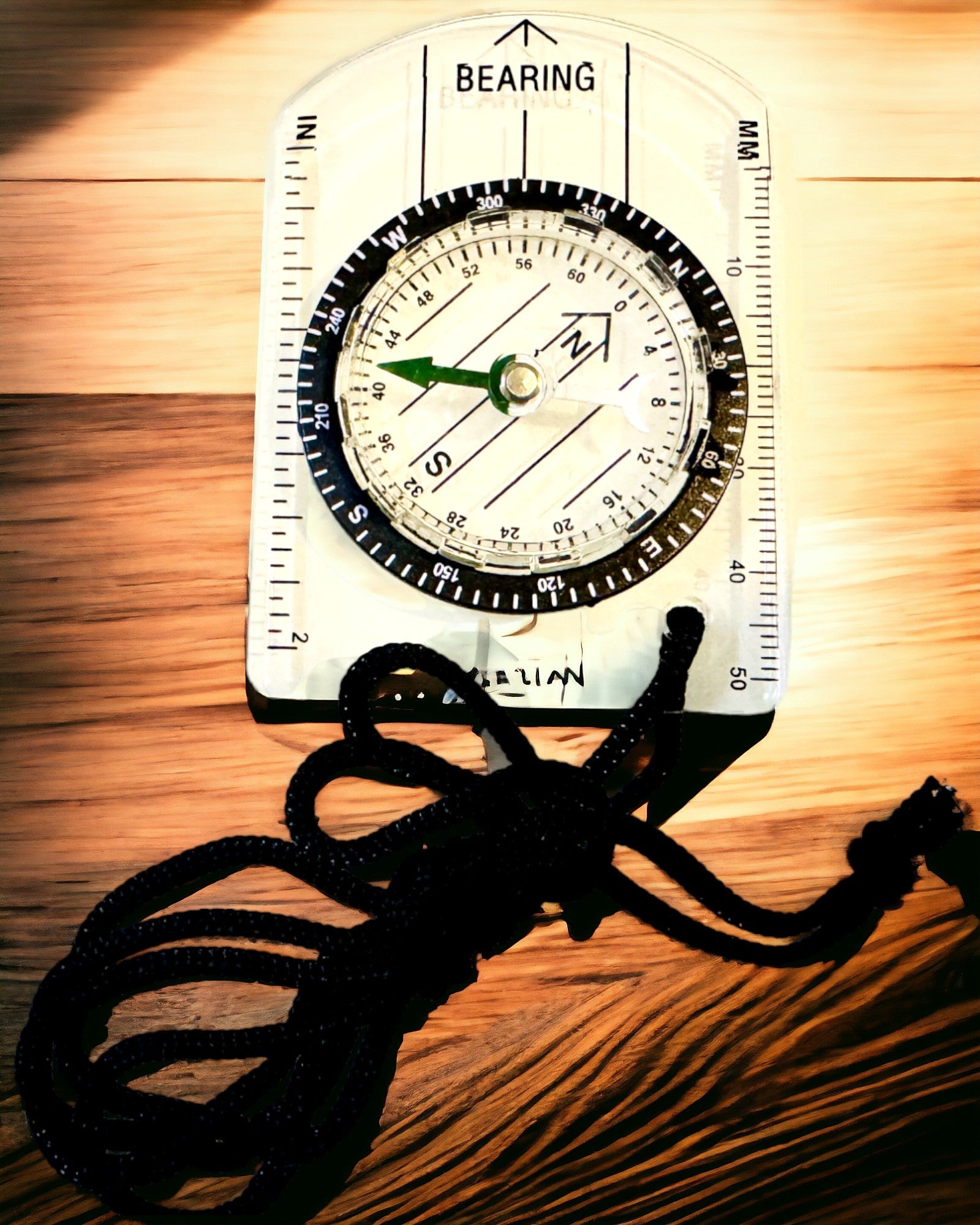 Туристичний компас "Przewodnik Awanturnika" - Прозорий, Міні Акриловий з Підвісною Лінією та Масштабом Карти, з гравіюванням