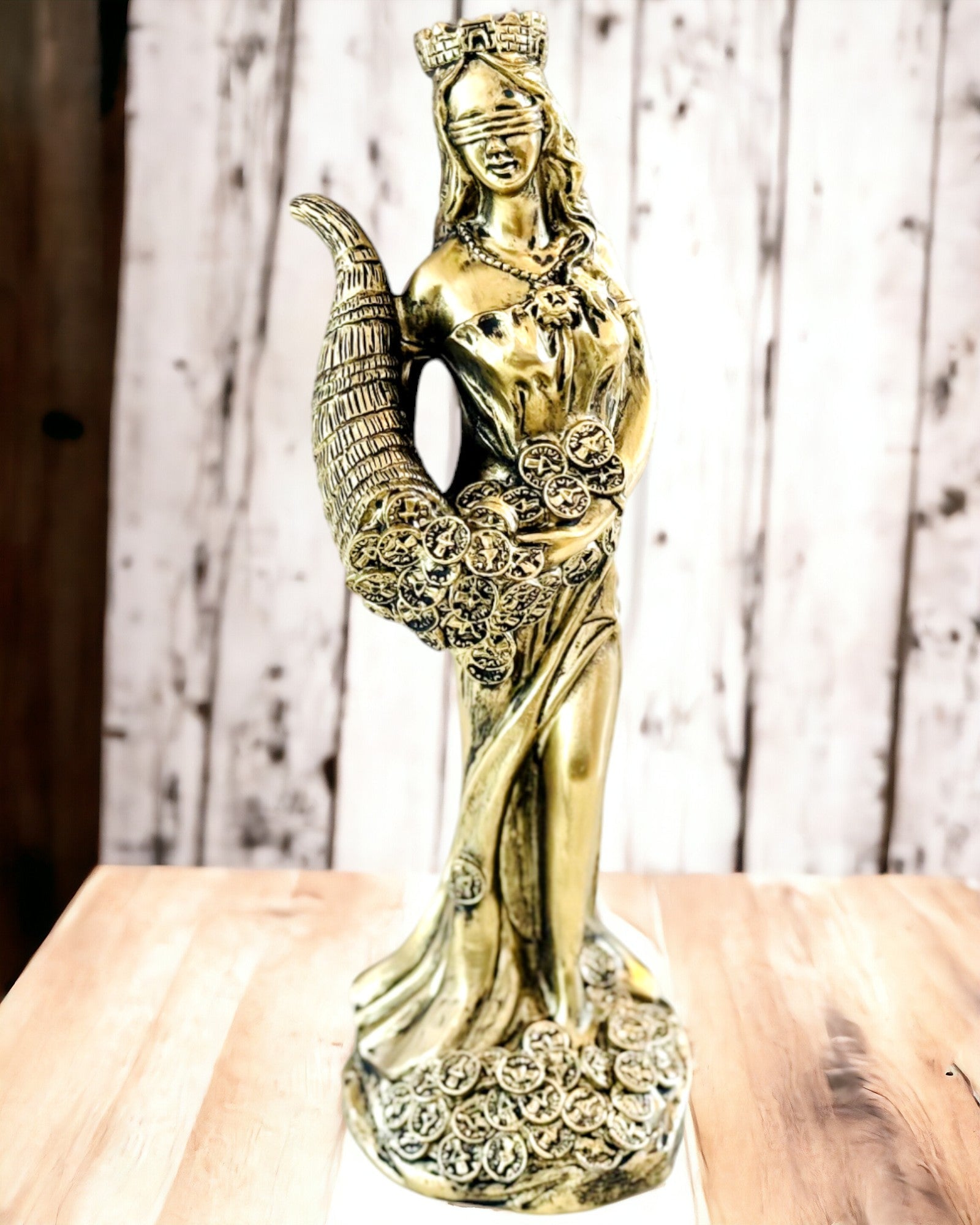 "Statue of the Goddess of Abundance" - Decorative Resin Statue of Fortune for Home and Office