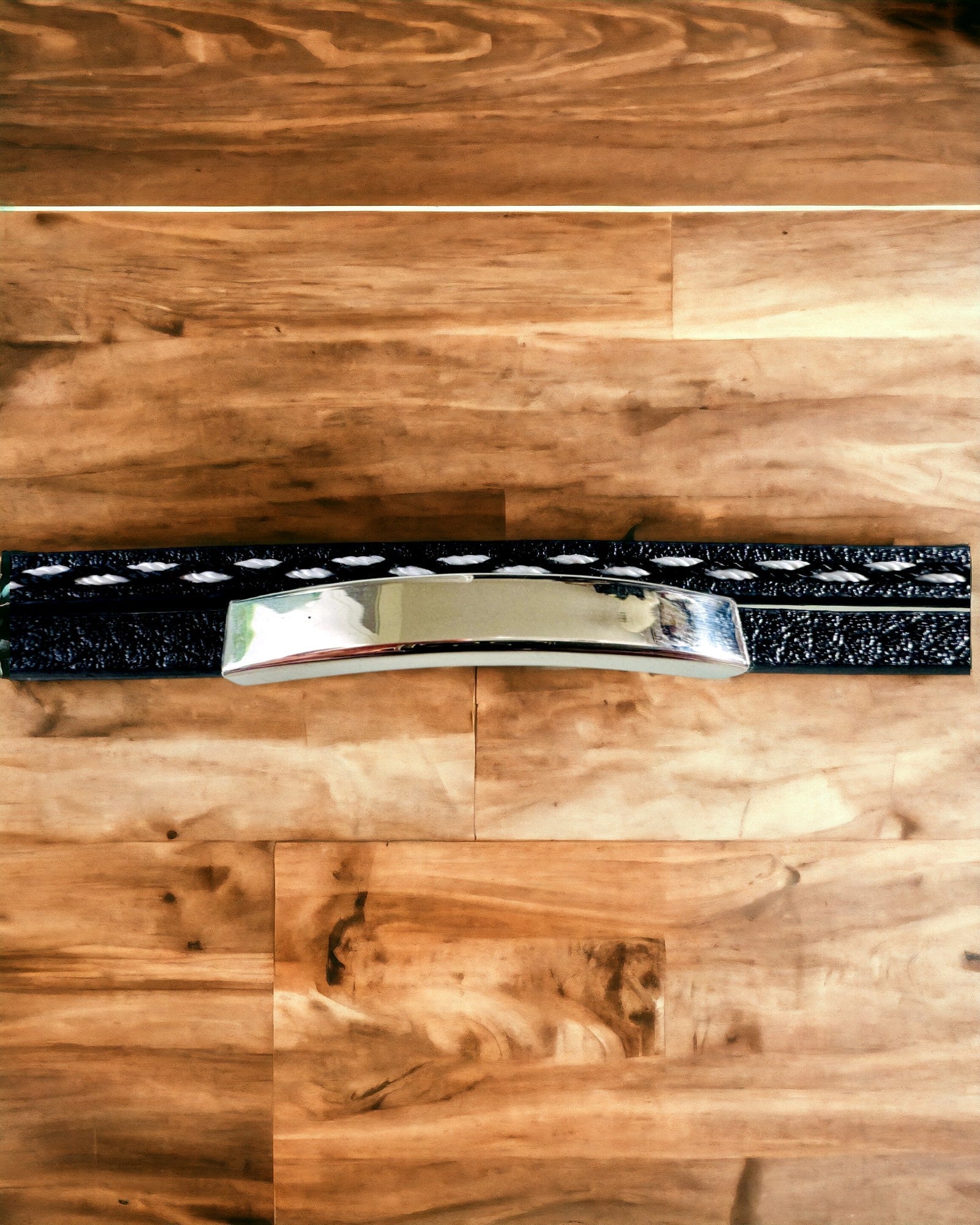 Спортивний браслет з PU шкіри та нержавіючої сталі з можливістю гравіювання – 3 кольори