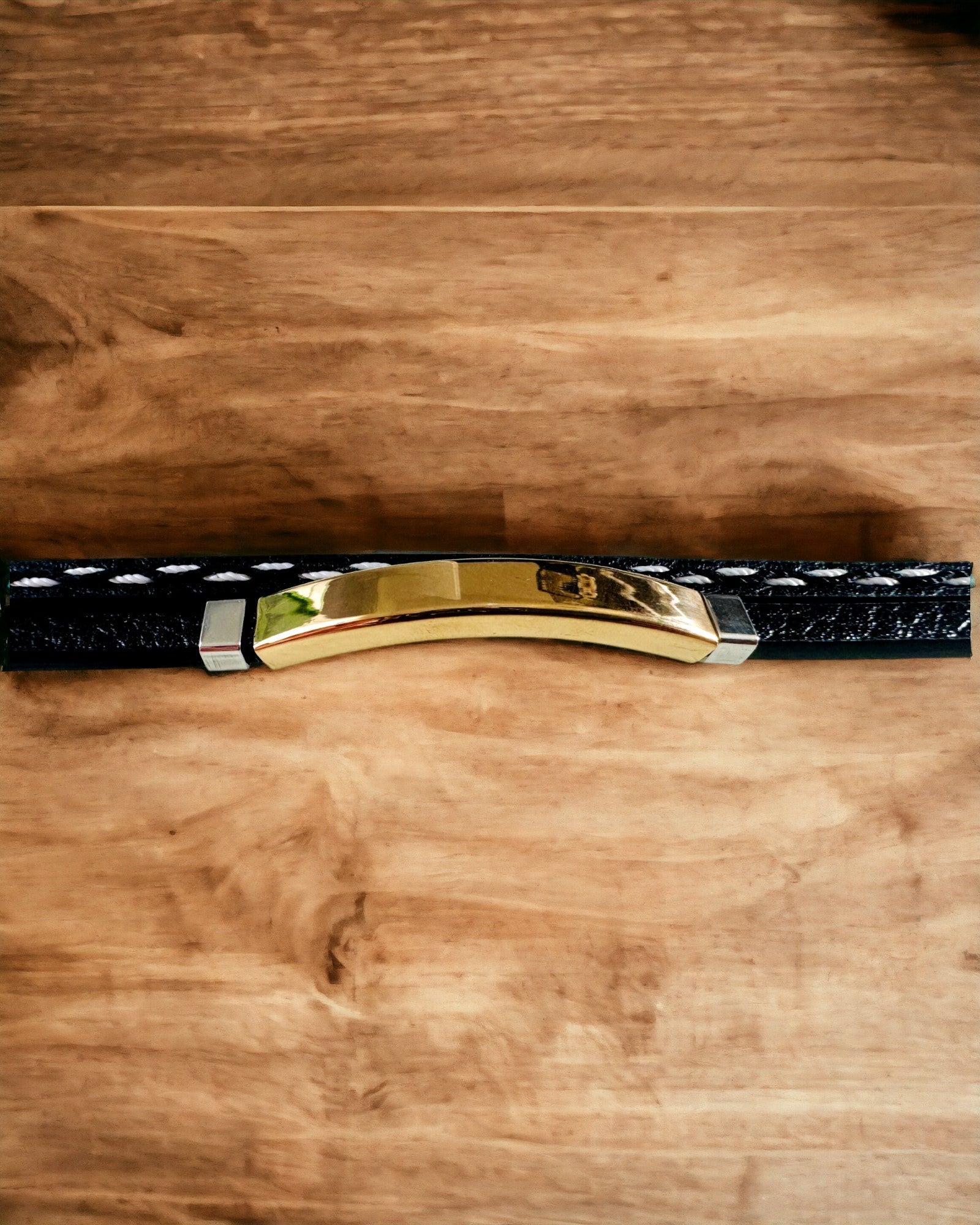 Спортивний браслет з PU шкіри та нержавіючої сталі з можливістю гравіювання – 3 кольори