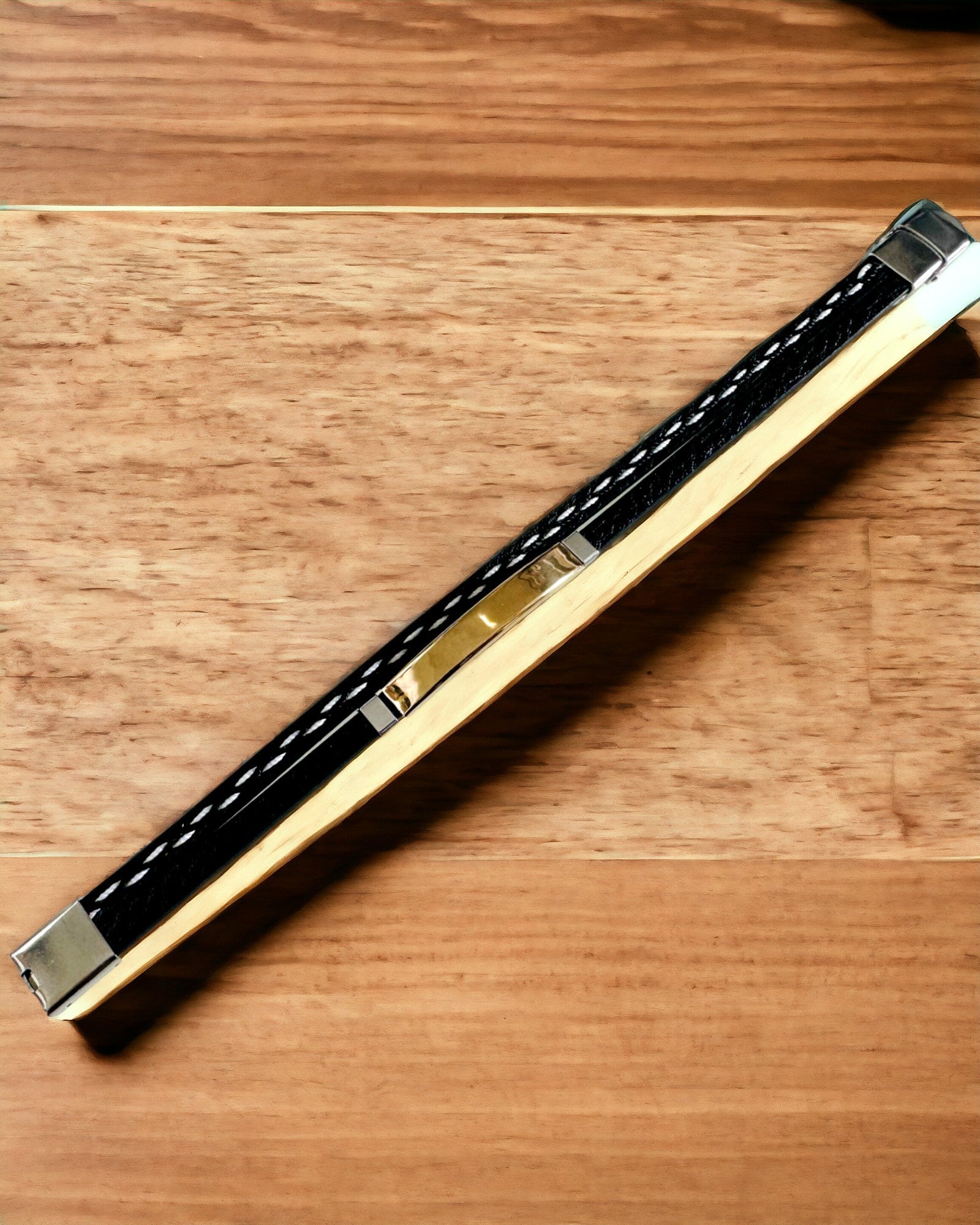 Спортивний браслет з PU шкіри та нержавіючої сталі з можливістю гравіювання – 3 кольори