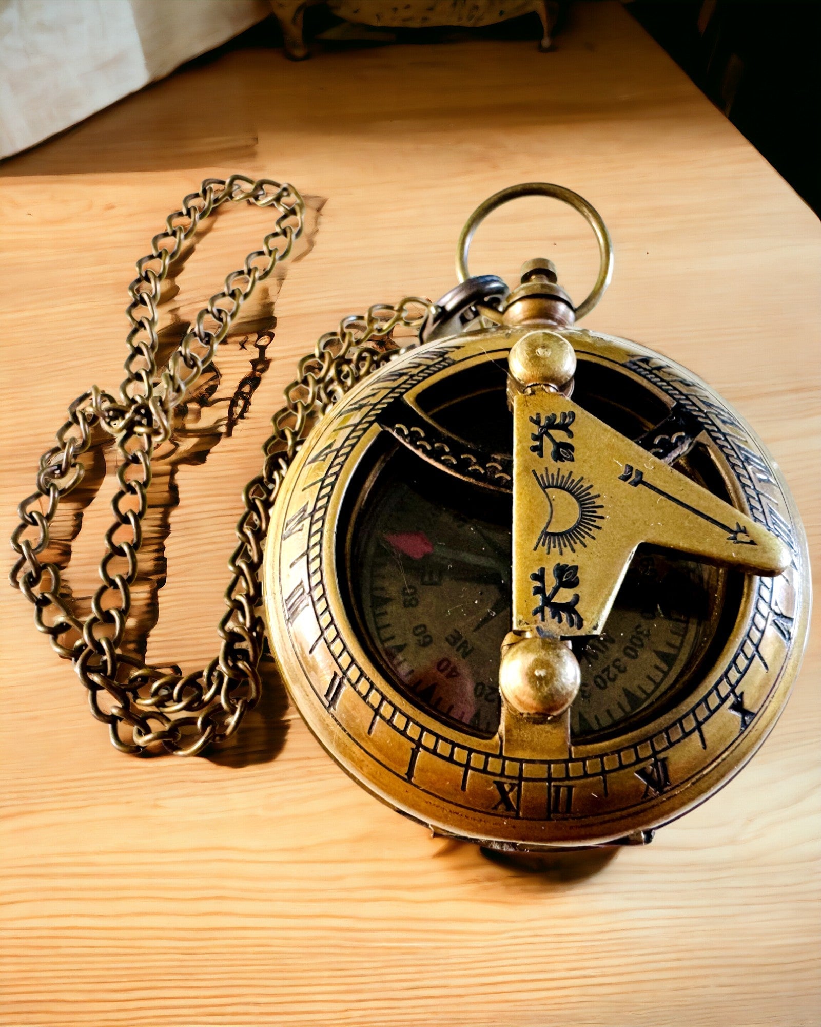 Traveler's Navigation Compass with Engraving, Personalization – Handicraft by Indian Artisans