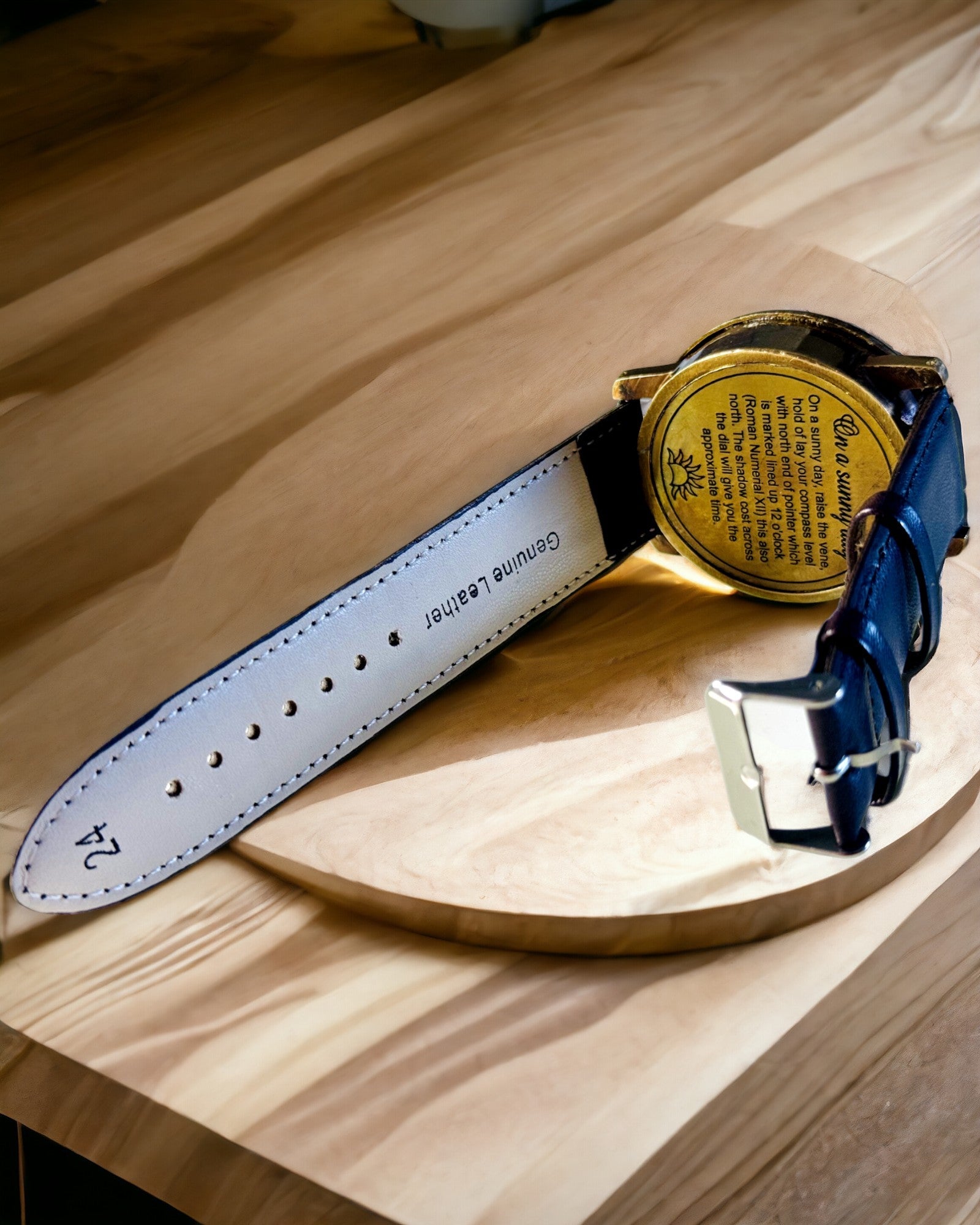 Ceas Solar cu Busolă - Lucrat Manual, Meșteșug Autentic, posibilitate de gravare