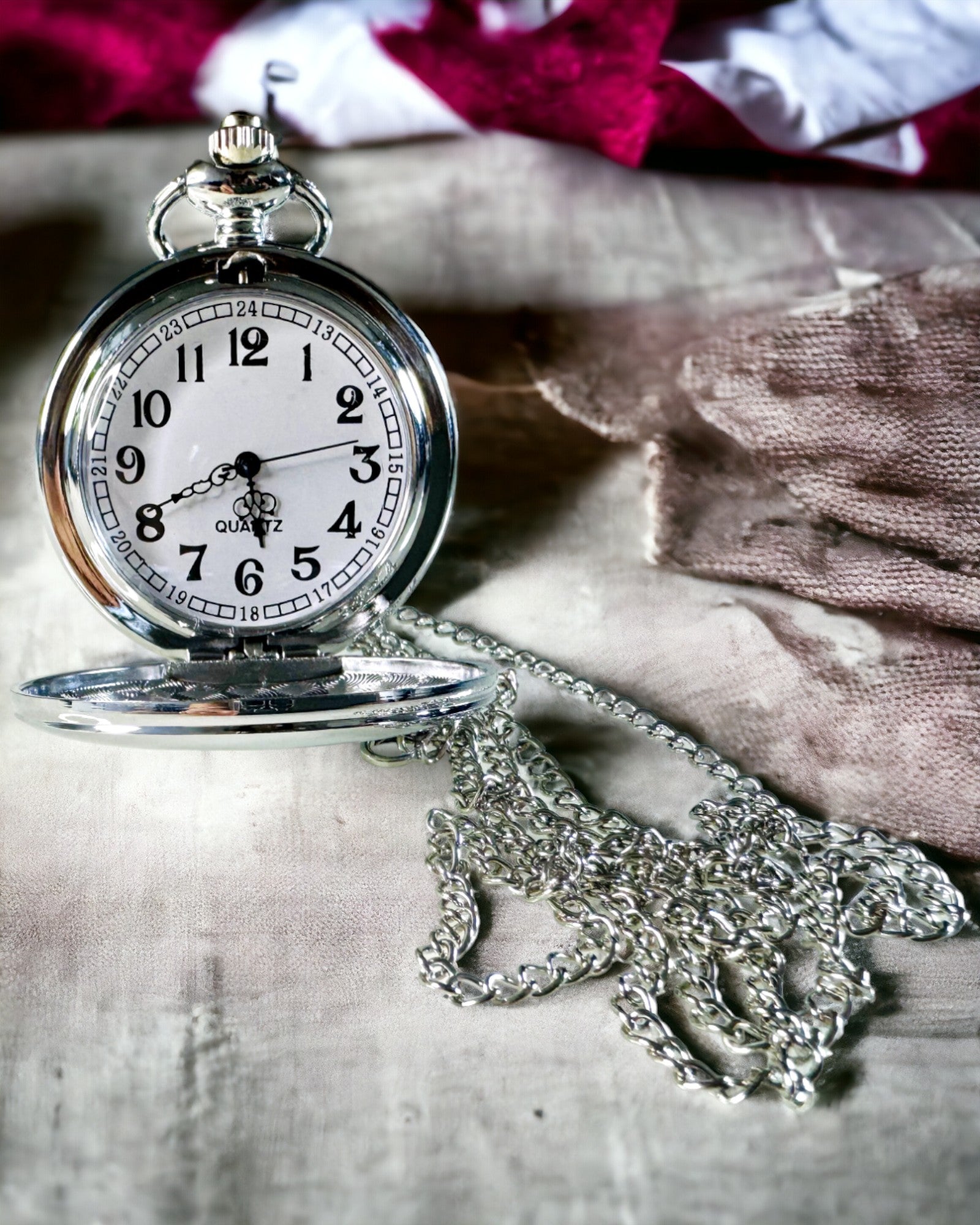 Класичний Срібний Кишеньковий Годинник з Опцією Гравіювання