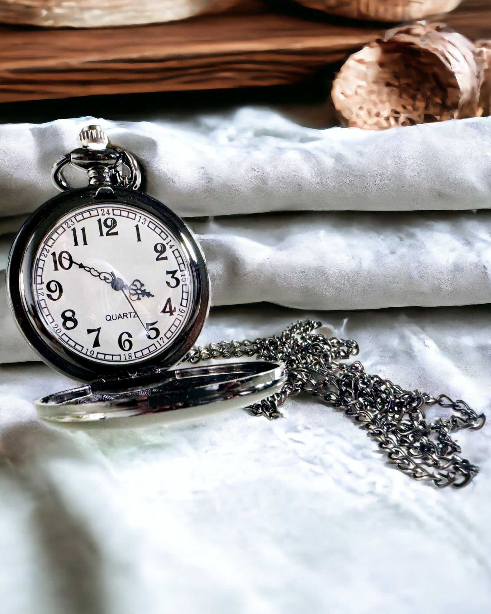 Чорний кишеньковий годинник "Класичний Елеганс" з можливістю гравіювання