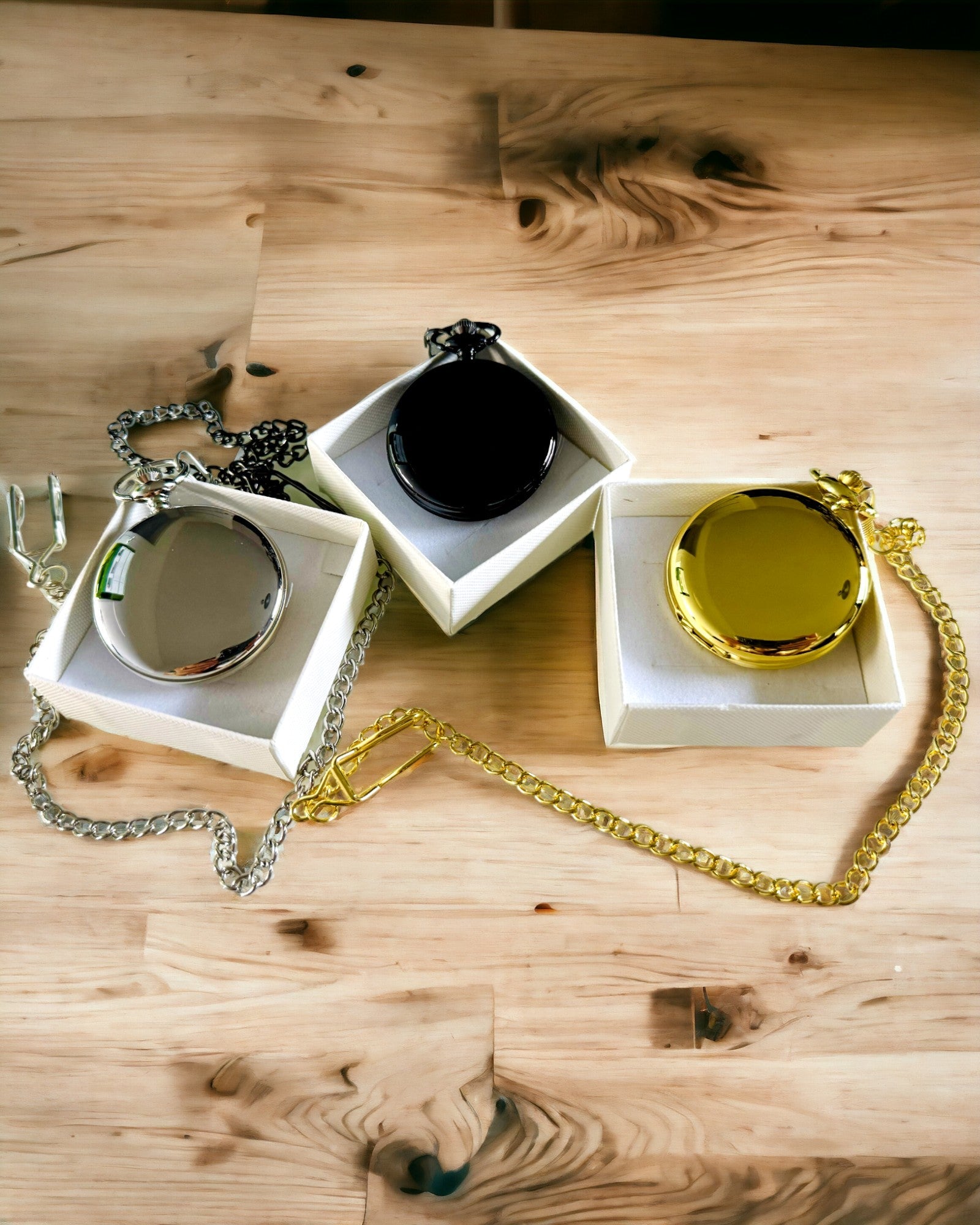 Golden Color Pocket Watch with Engraving Option