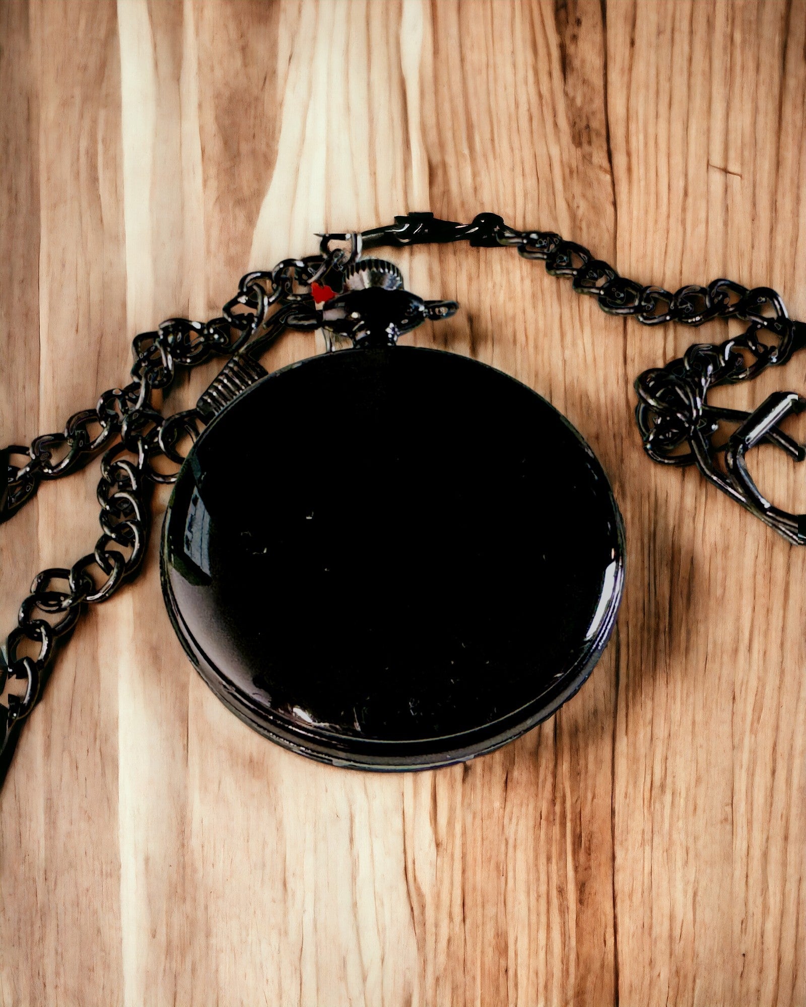 Reloj de bolsillo negro "Elegancja Czasu" con opción de personalización