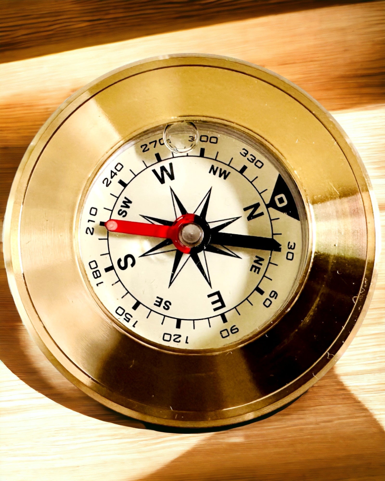 Навігаційний компас з можливістю гравіювання, латунний, класичний дизайн – 5 см