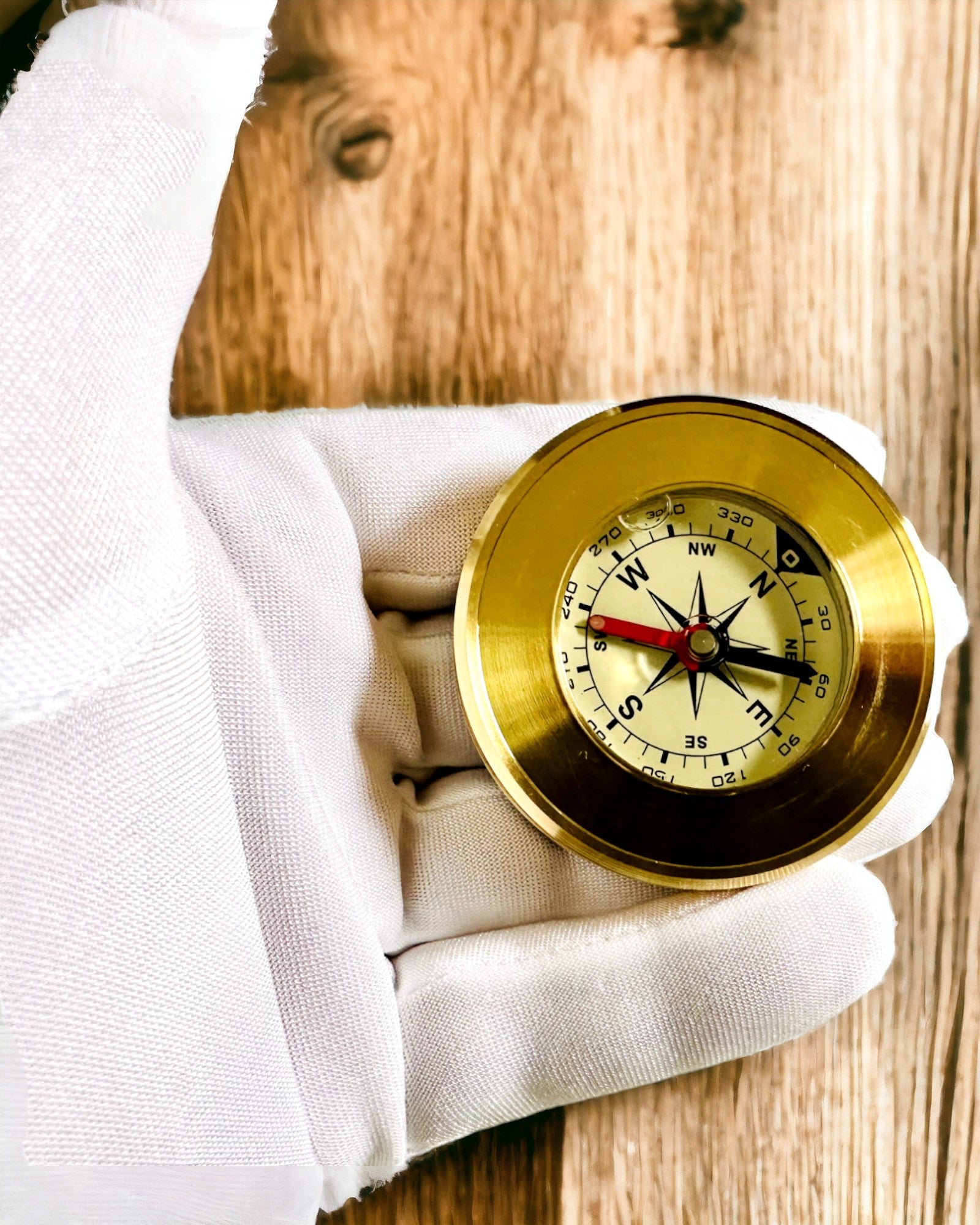 Навігаційний компас з можливістю гравіювання, латунний, класичний дизайн – 5 см