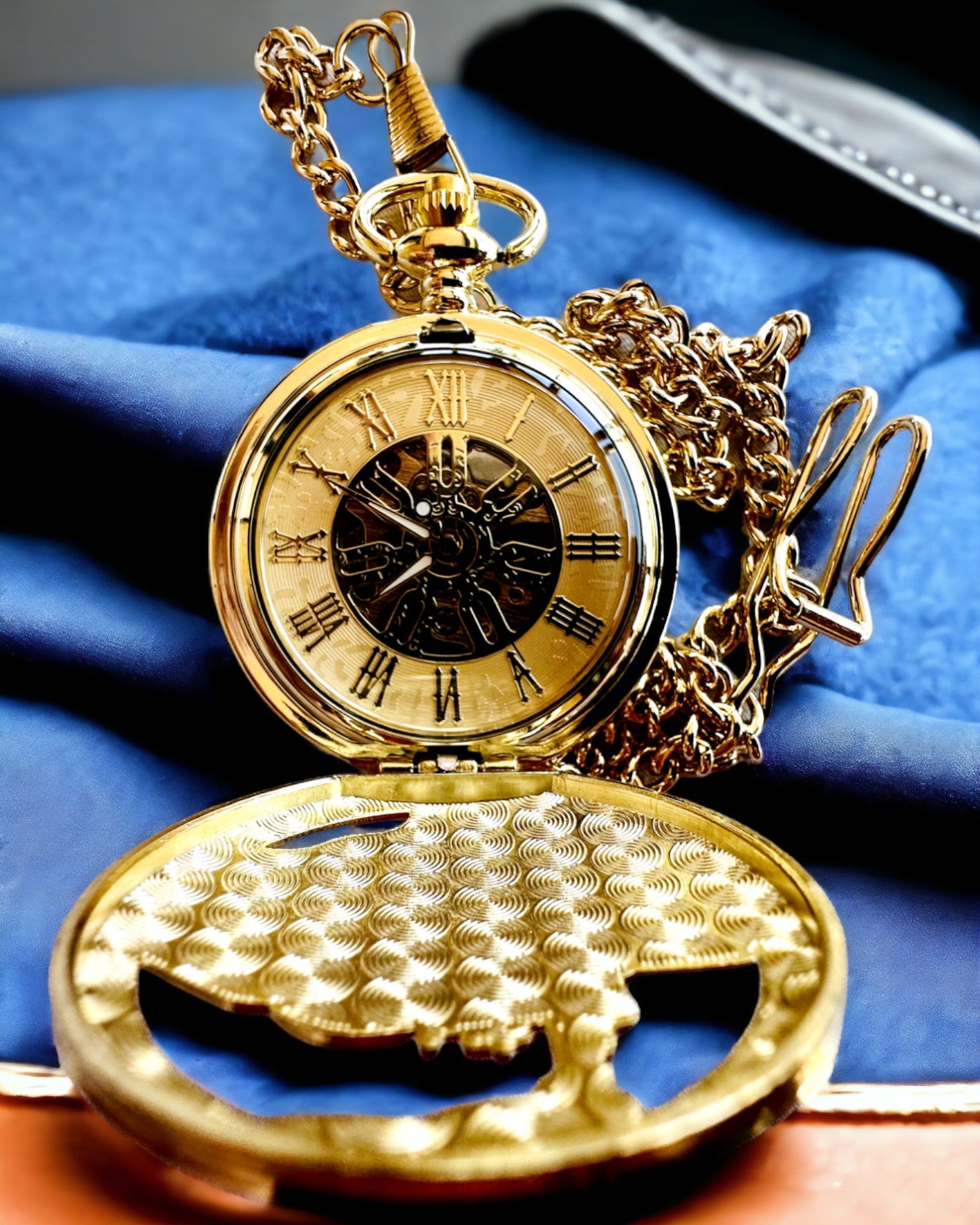Reloj de Bolsillo "Tren Imperial", posibilidad de personalización con grabado, color dorado