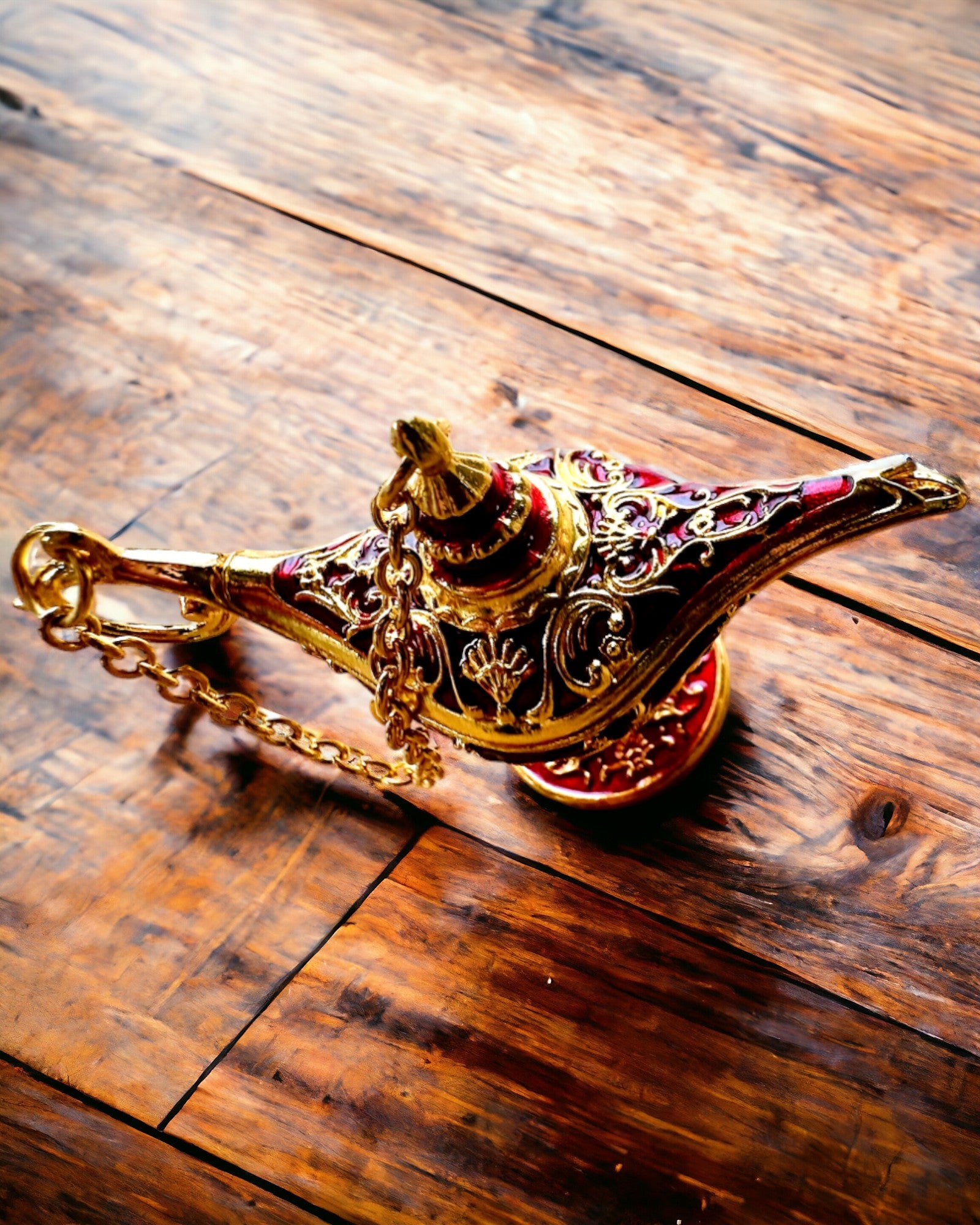 Small 4 cm Magic Aladdin Lamp, keychain, 6 color variants - Enchanted Memories, personalization with engraving