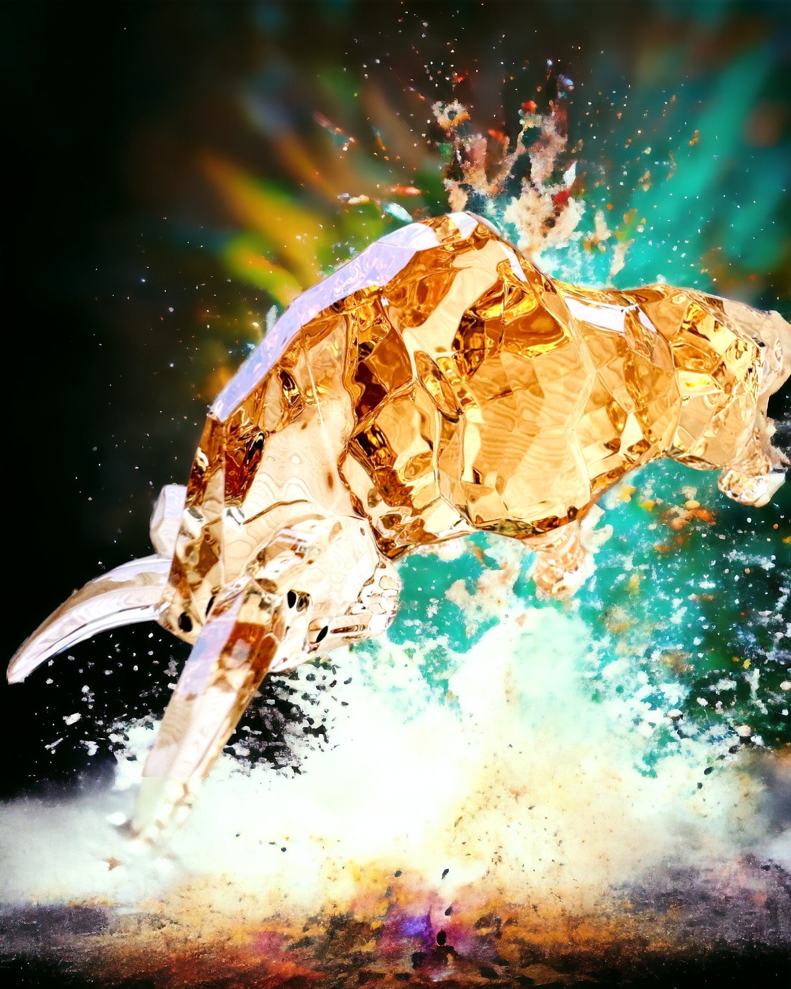 Статуя "Złoty Byk" з смоли, прозорий дизайн, можливість персоналізації