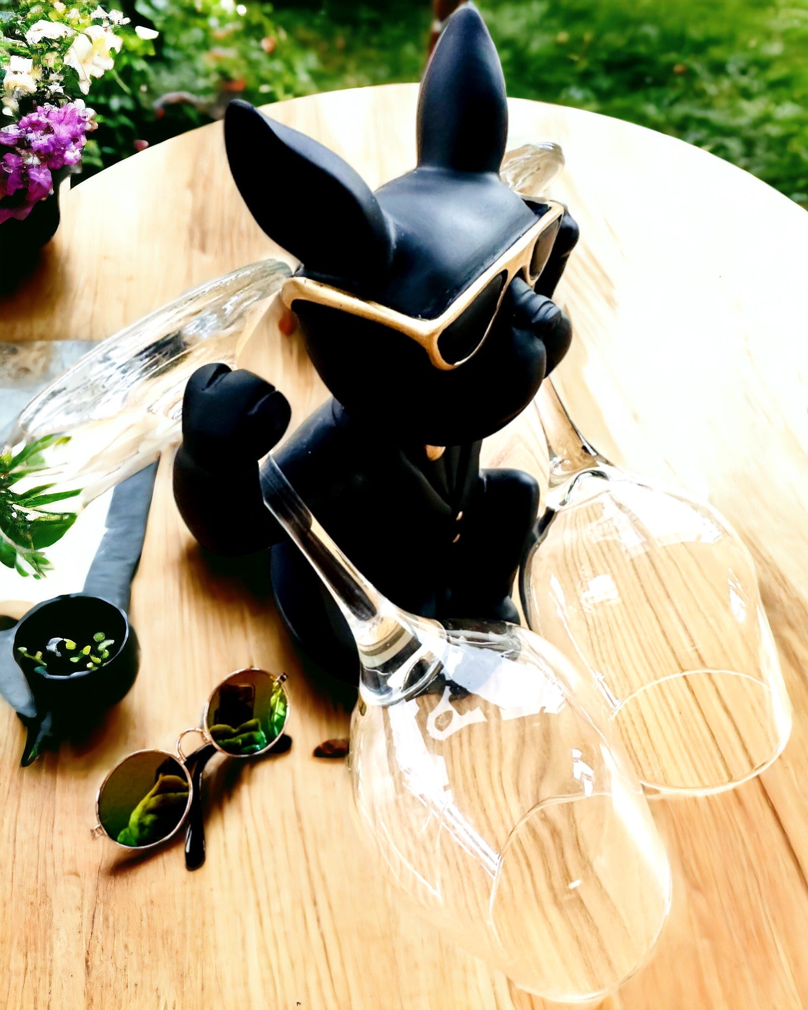 Figurilla Bulldog Elegance - Soporte exclusivo para copas, posibilidad de personalización con grabado