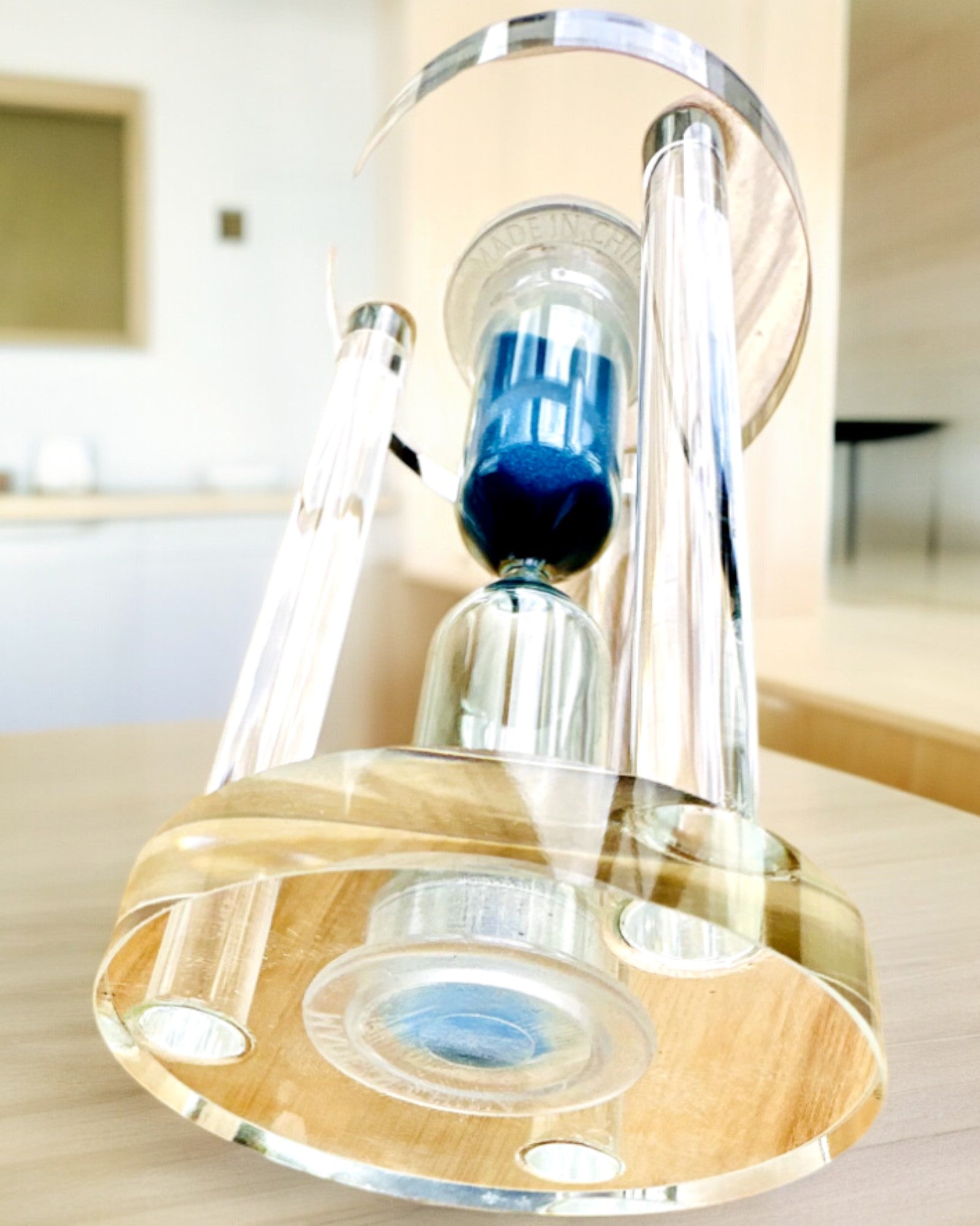 Reloj de arena "Blue Elegance", 10 cm de altura, mide 10 minutos de tiempo