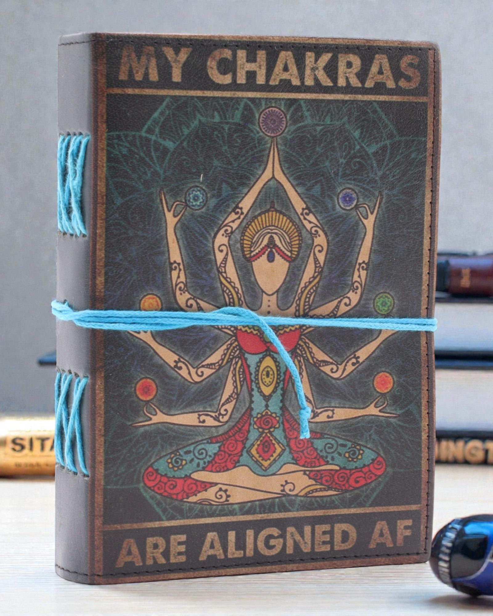 Flujo de chakras – Cuaderno de cuero Mis chakras están alineados al máximo