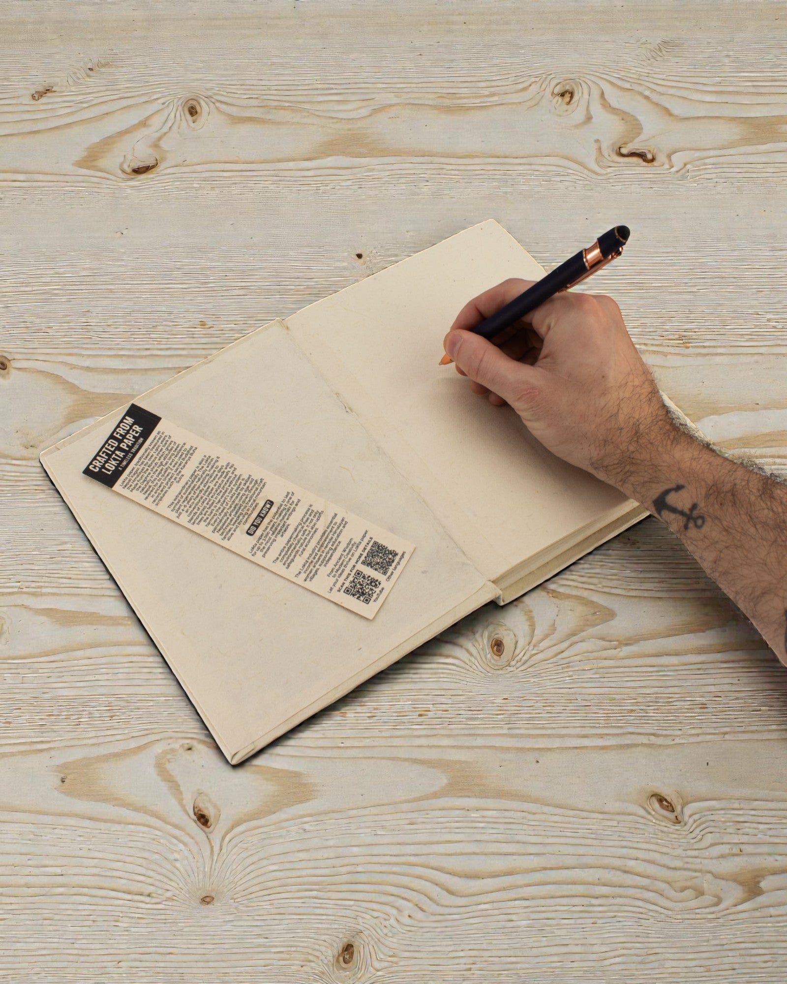 Lrg Lokta Inspirație Caiet de notițe (21x15cm) - 45 file - Viața reală - include semn de carte