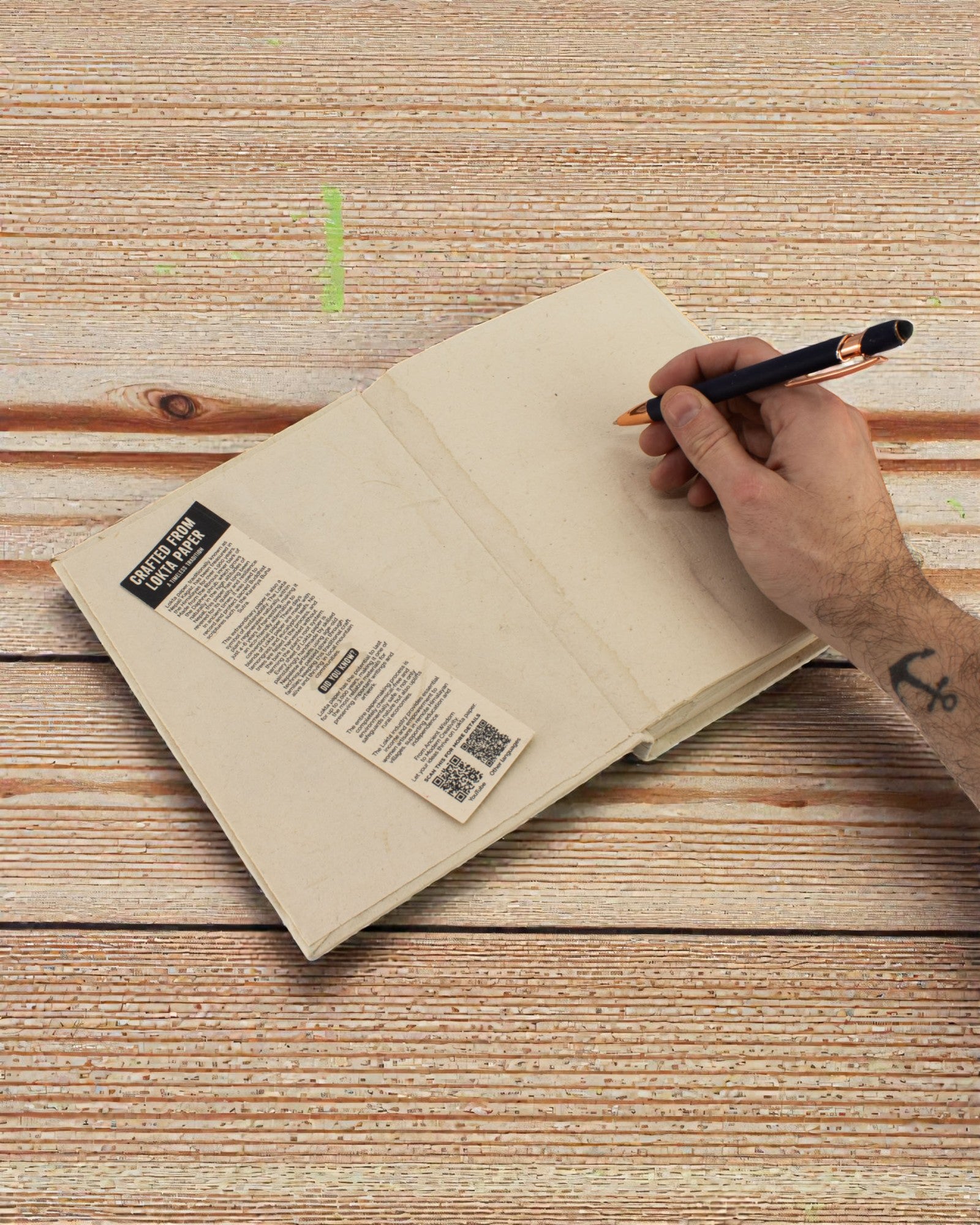 Lokta Heritage Script – large notebook 21 × 15 cm, 45 sheets, Your Words Rooted in Tradition