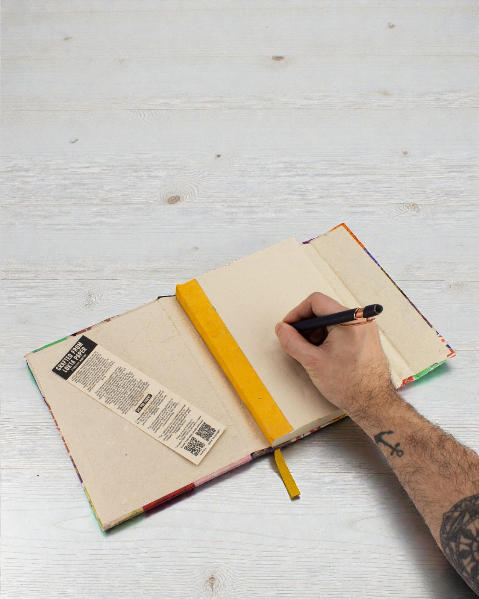 Velký loketní poznámkový blok s patchworkovým vzorem – mnohobarevný (45 listů, 21 x 15 cm)