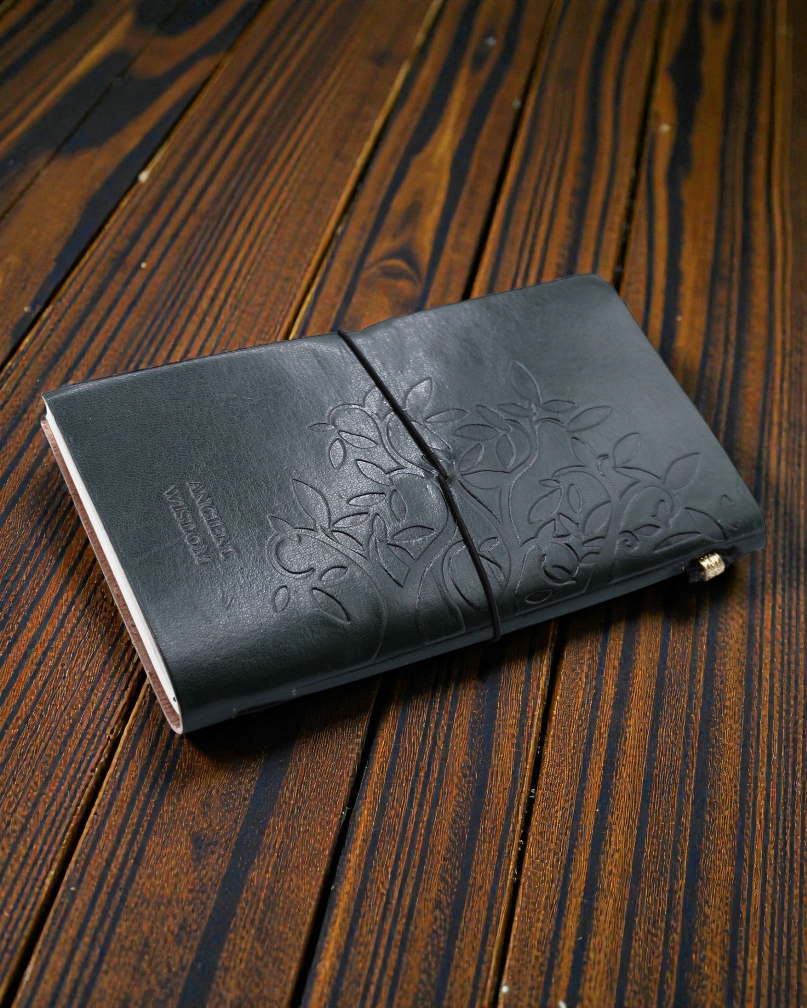 Diário em couro feito à mão - Árvore da Vida - Verde (80 páginas)